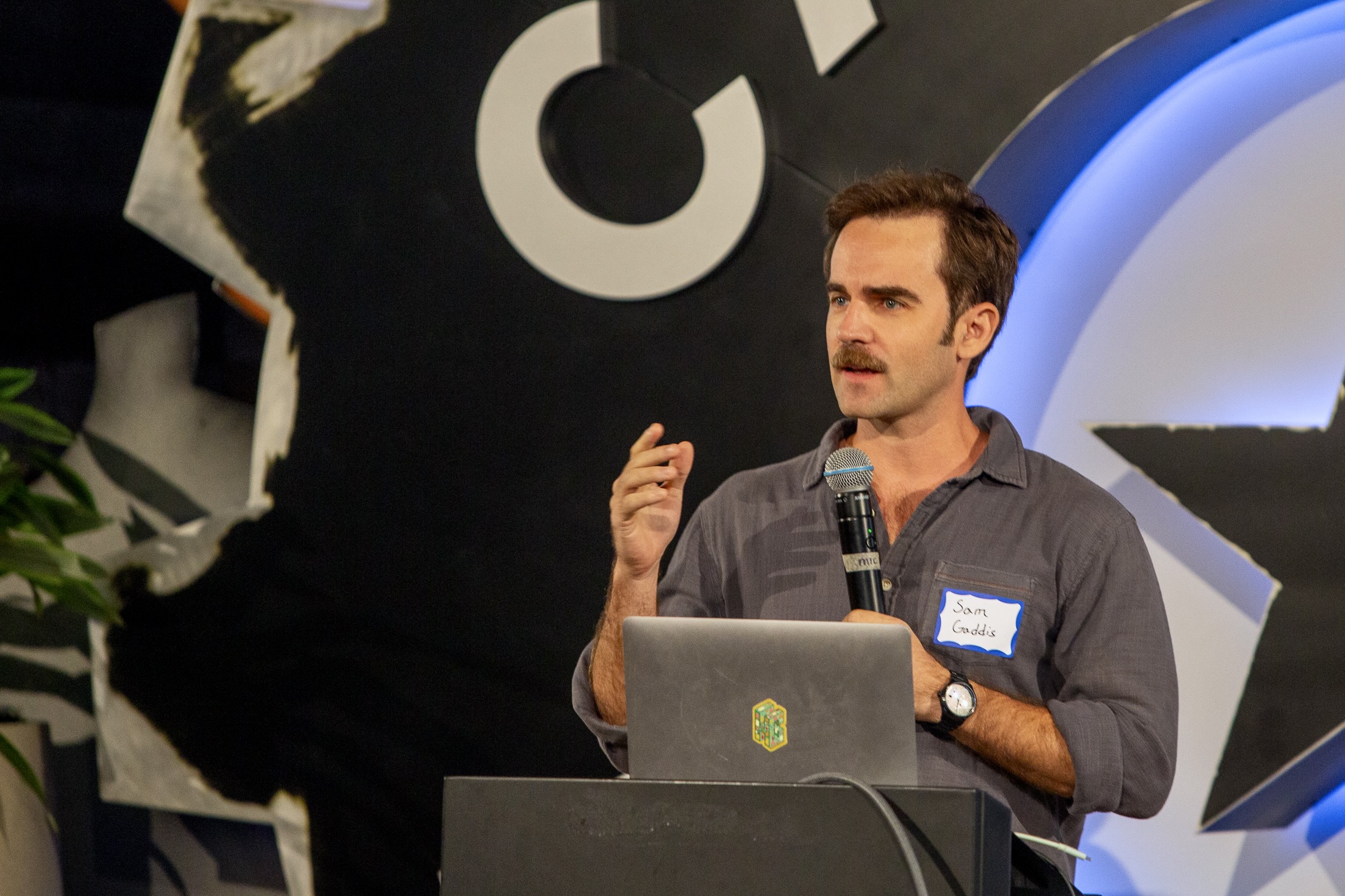 Sam Gaddis speaking at Capital Factory in Austin